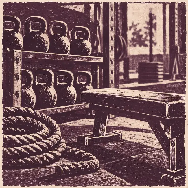Illustration of fitness businesses equipment and workspace